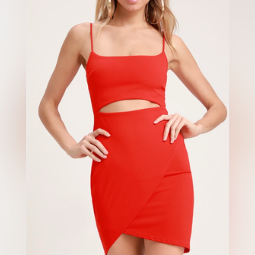 Lulu's Sexy Red Dress - Cutout Dress - Bodycon Dress
